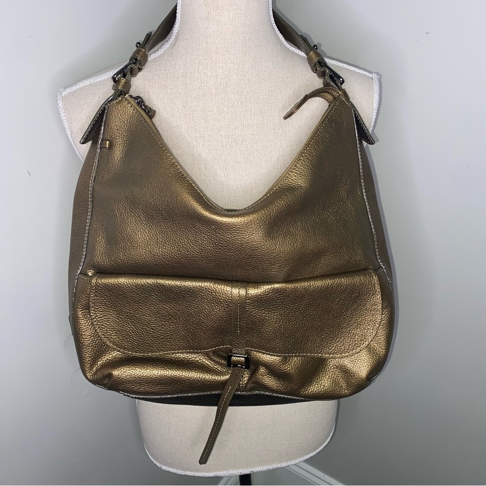 Radley London gold bronze leather hobo shoulder bag purse GREAT CONDITION
